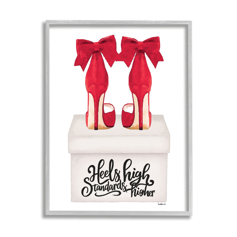 Art à giclée encadrée par High Heels par Amanda Greenwood, H 20 po x l 16 po x P 1,5 po, Cadre flottant métallique doré