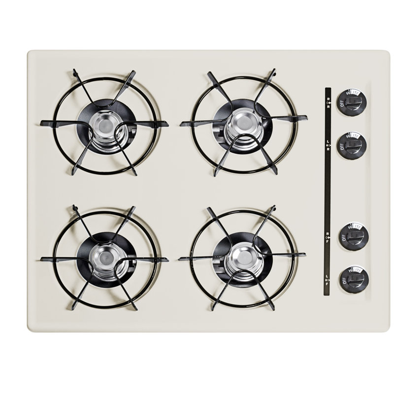 Summit Appliance Battery Ignition 24" Gas 4 Burner Cooktop, Bisque