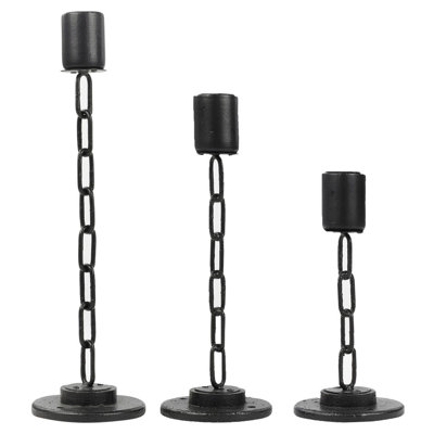 3 Piece Metal Tabletop Candelabra Set