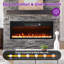 Foyer électrique encastré et mural 36 po avec télécommande, chauffage 1500 W, flamme DEL multicolore, noir