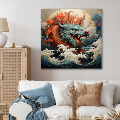Dragon japonais japonais au large de Kanagawa III - Dragons, art mural