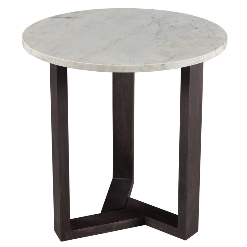 Jinxx Marble End Table, Charcoal Gray