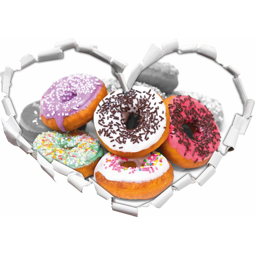 Wandtattoo Donut mit Glasur und Liebesperlen