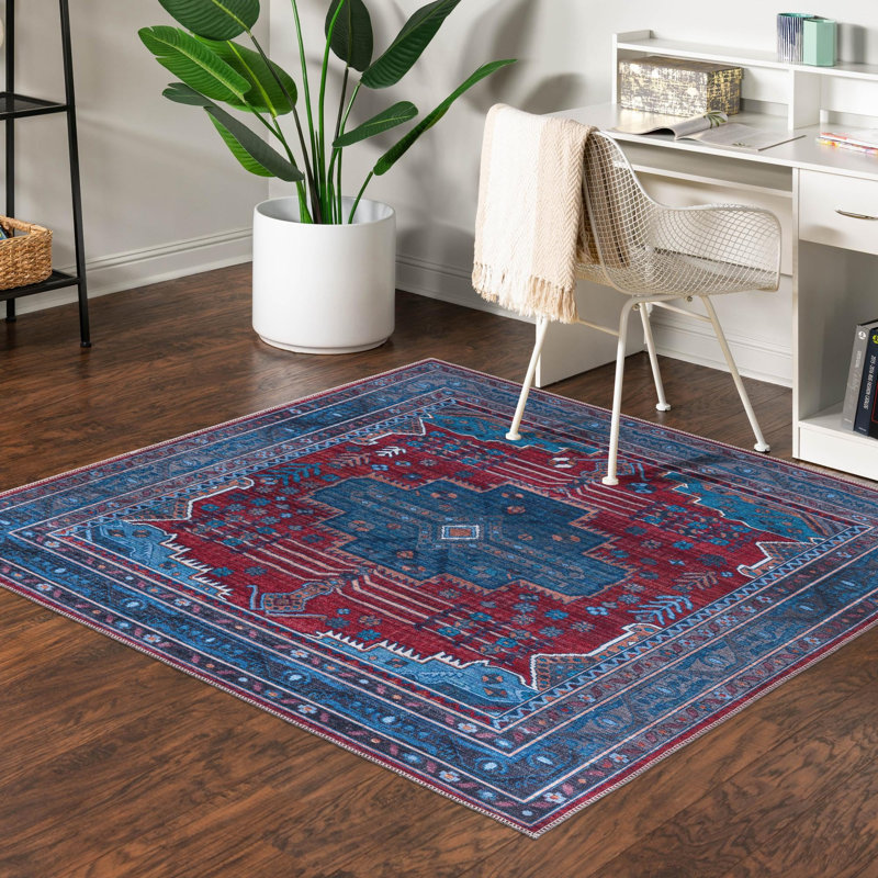 Guthridge Chenille Oriental Indoor Rug, Square 7'10"