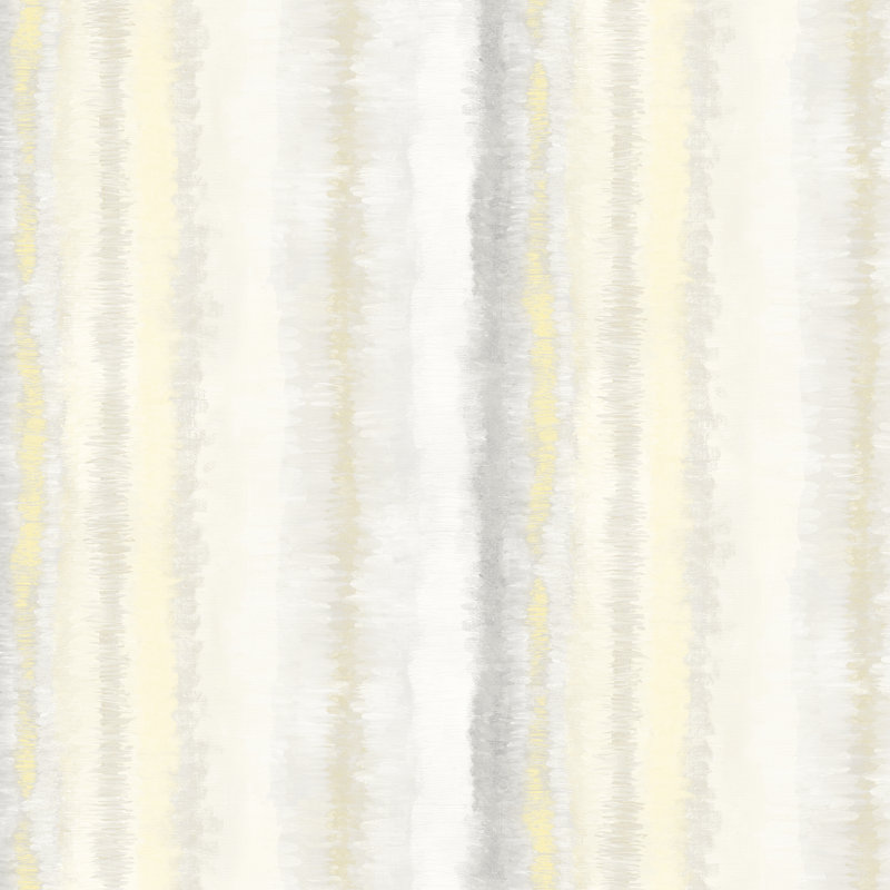 Rouleau de papier peint à rayures l 33 pi x p 20,5 po Duncan, Jaune / Gris
