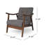 Chaise d'appoint Mid-Century moderne, fauteuil capitonné-1934179648
