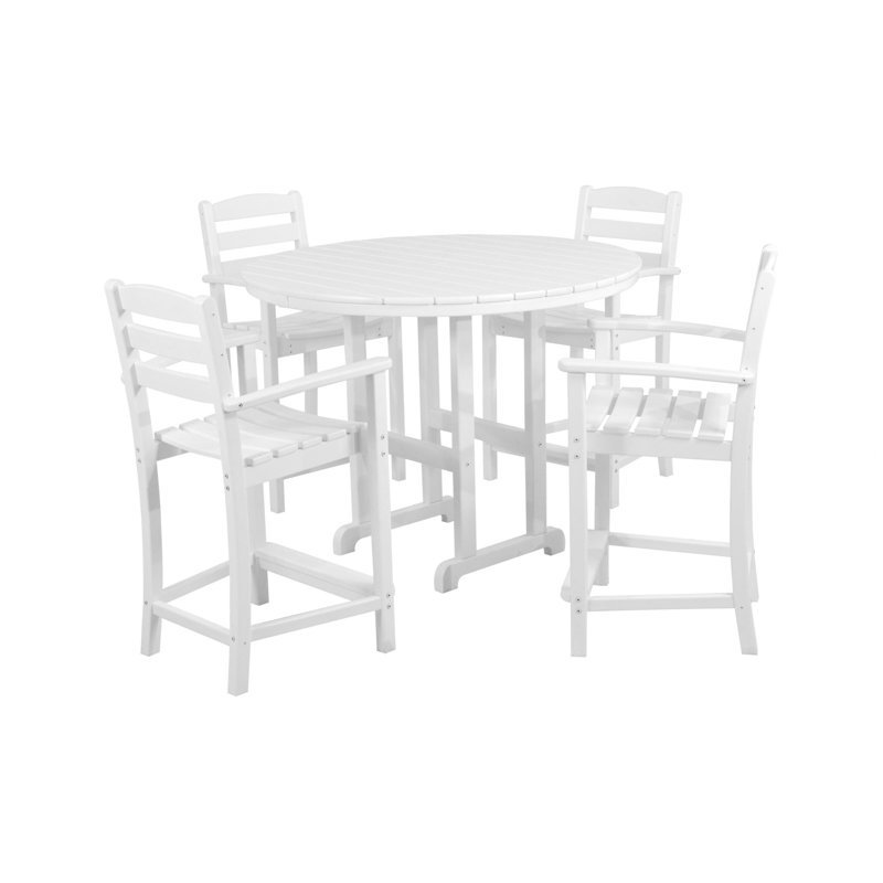 Ensemble de comptoir de ferme 5 pièces POLYWOOD La Casa Café, Blanc