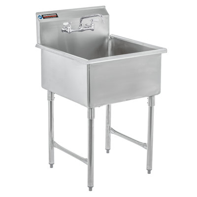 Single Bowl Commercial Sink w/ Lead Free Faucet - 24" x 24" x 13" Bowl Size - NSF Certified