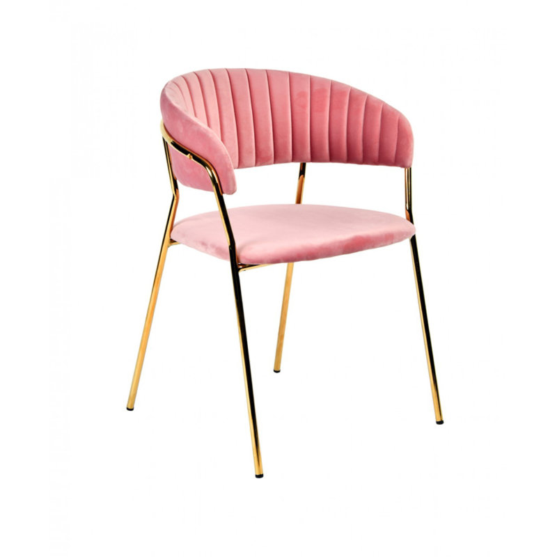 Chaise d'appoint en velours, Rose