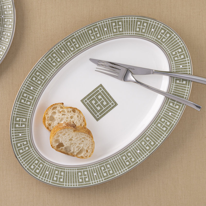 Noritake Infinity Oval Platter, 14", Green Platinum