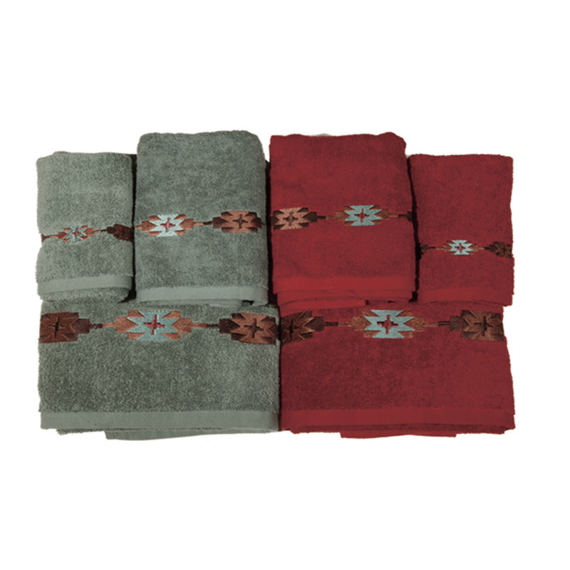 Ensemble de serviettes 3 pièces Socorro, Rouge