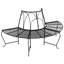  Banc demi-rond 2 pièces en acier noir de 62,6 po de diamètre