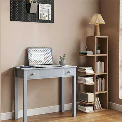 Sleek Grey Vanity Table with LED Lights,Flip-Top Mirror and 2 Drawers,Storage for Women Dressing
