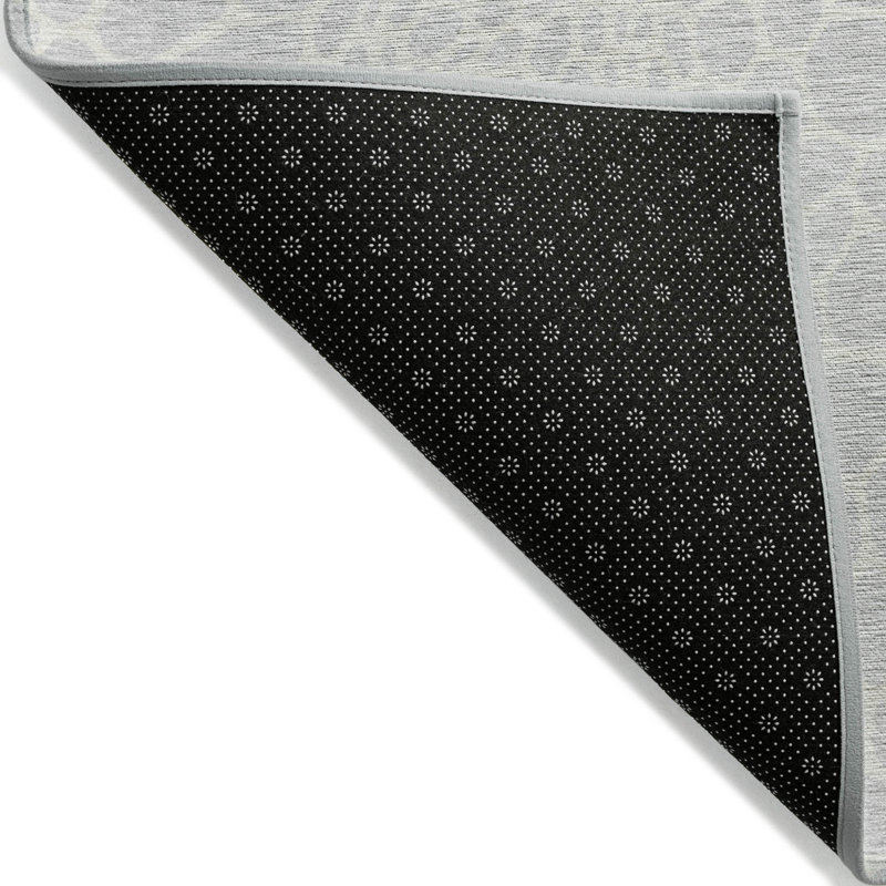 Tapis extérieur lavable à motif géométrique argenté et gris 10 pi x 14 pi
