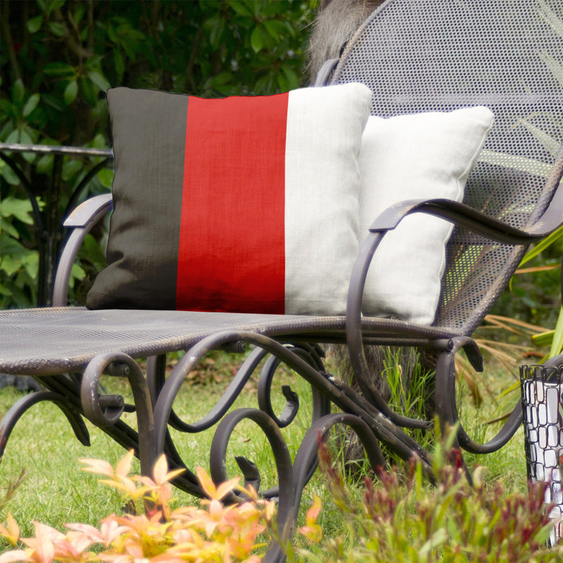 Coussin intérieur / extérieur , 16 po x 1 po, Brun / rouge / blanc