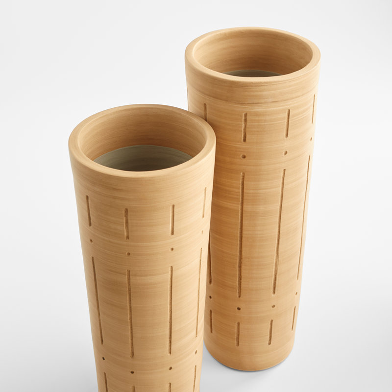 Madeira Handmade Ceramic / Porcelain Table Vase, 21" H x 8" W x 8" D