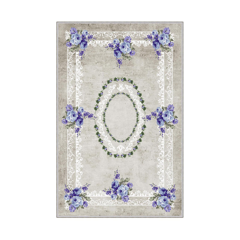Premium Woven Area Rug, 5.9 x 9.2 Feet | 100% Polyester, 650 g/m² | Antibacterial, Non-Slip PVC Dot Underside, 0.3 in Pile Height | Machine Washable, 3D Digital Printing | Perfect for Living Room & Bedroom Decor