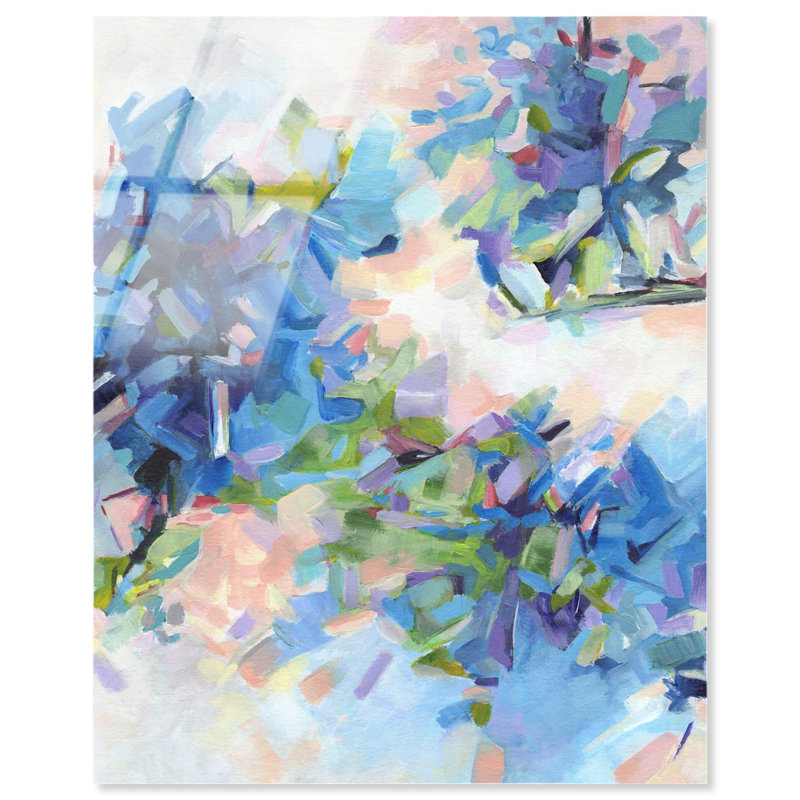 Art floral occidental en acrylique Blue Botanicals par Art Remedy, prêt à être accroché, H 45 po x l 36 po
