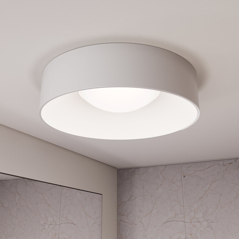 Ilios 1 - Light LED Flush Mount, Satin White, 5" H x 18" W x 18" D