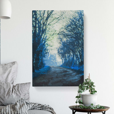 Road Through The Woods In Abstract - Wrapped Canvas Print