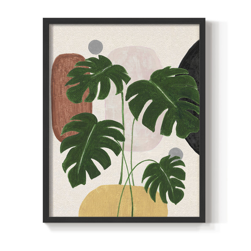 «Contemporary Nature I», reproduction encadrée - bois massif, Noir, noir, noir, noir, H 30 po x l 24 po
