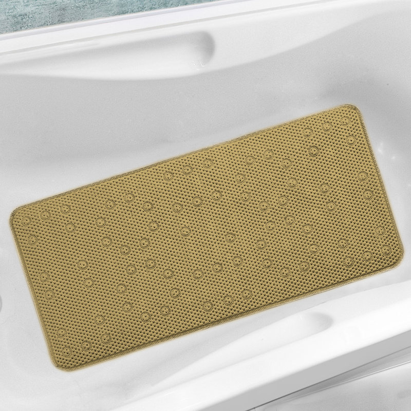 Tapis de douche antidérapant Azuela, Blanc, 3 pi x 1 pi 5 po