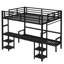 Lit superposé en métal / lit mezzanine avec bureau et tablettes, utilisations multiples se pliant dans un canapé avec DEL et USB