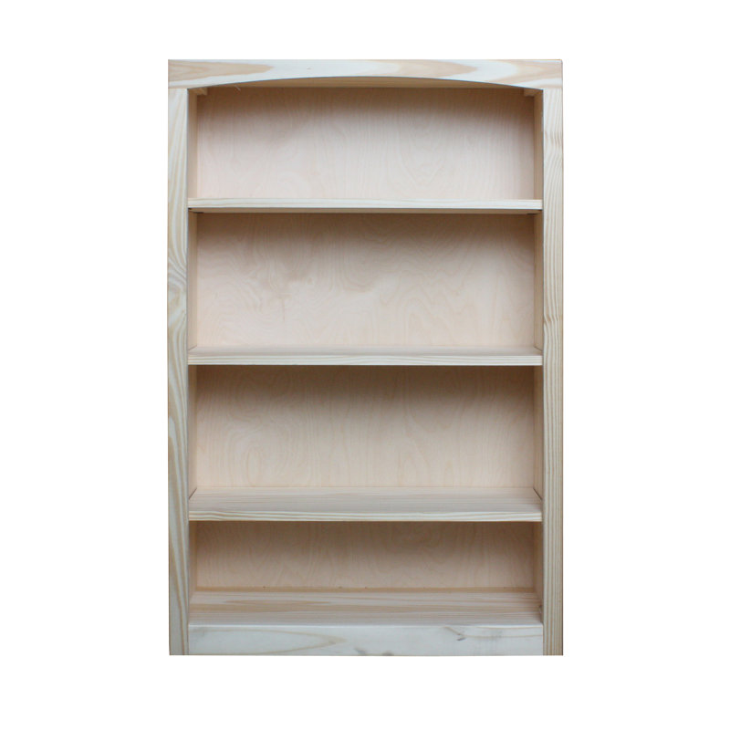 Ossy American Built Solid Wood Bookcase, Unfinished, (4 Shelves) 48"H x 30"W x 12"D