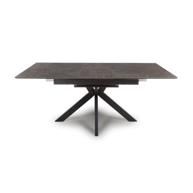 Nysa Extendable Metal Base Dining Table, 180" L x 140" W