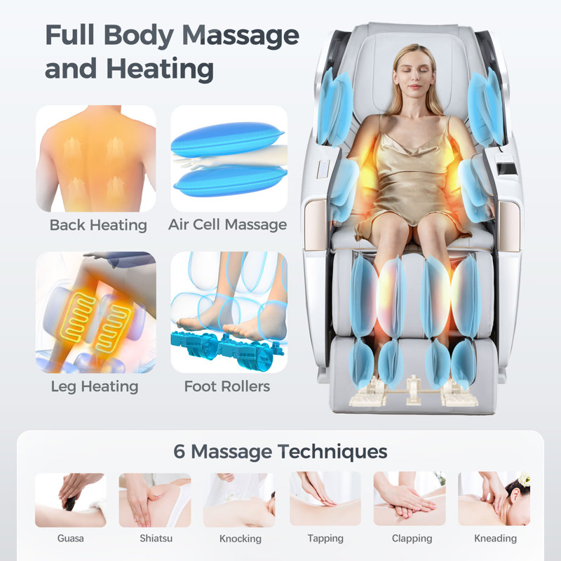 2025 4D Zero Gravity Dual SL Track Massage Chair Heated Full Body Reclining Massage Chair With AI Voice Control Body Scan