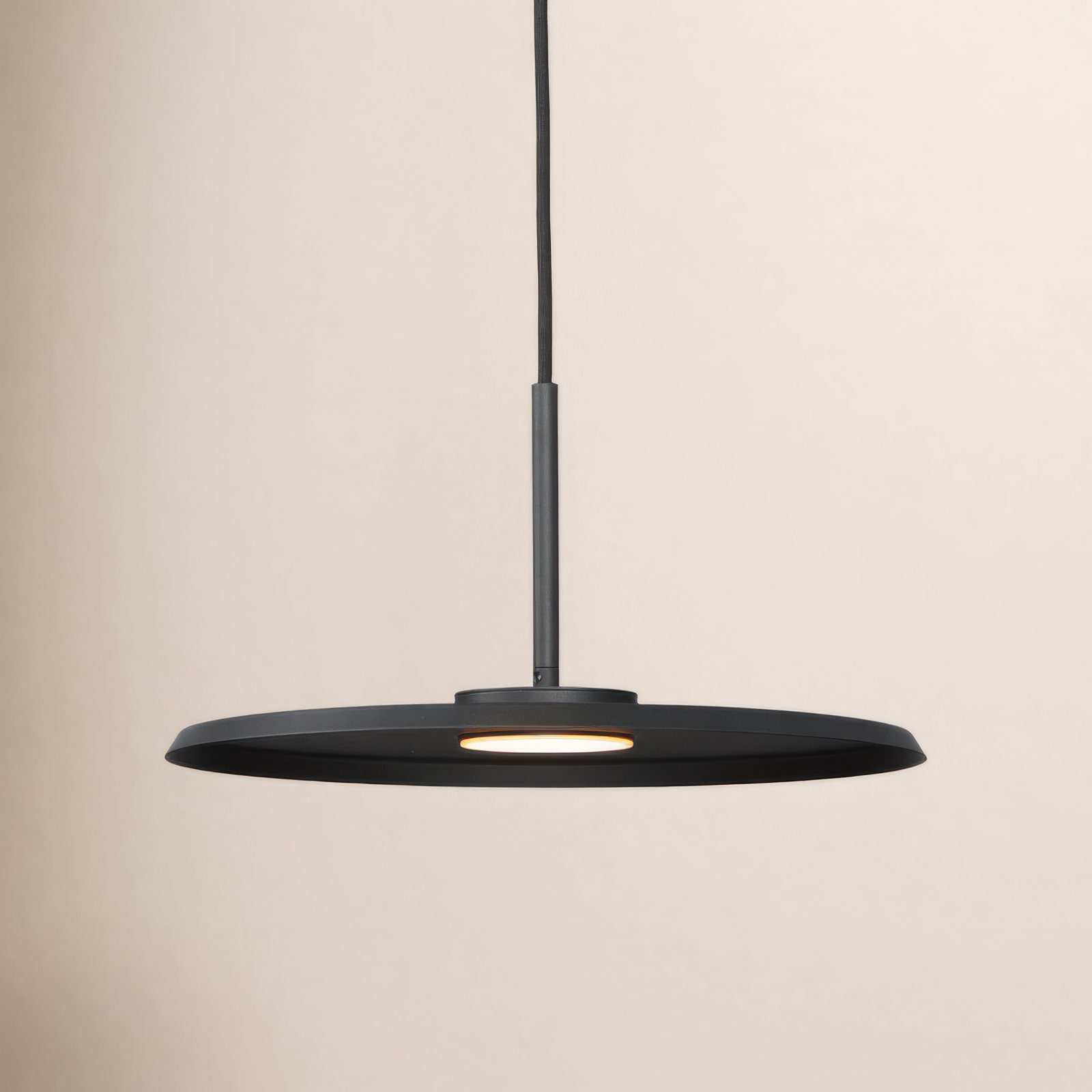 Ceri Single Light LED Pendant, Black