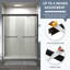 Porte de douche coulissante double avec porte en verre trempé antidéflagrant 56 "à 60" x H 72 "et 2 portes-serviettes pour salle de bain, Noir mat-109721328