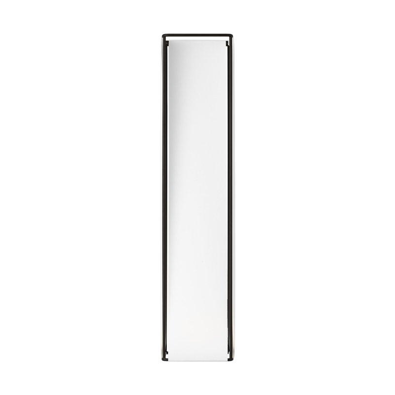 Kelly Wearstler Courville 1 Light Bathroom Bedroom Wall Fixture With White , 27" H x 6" W x 5.75" D, Aged Iron