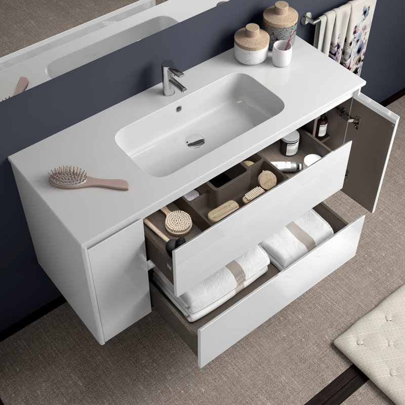Ambra 47.4'' W Single Vanity, Gloss White