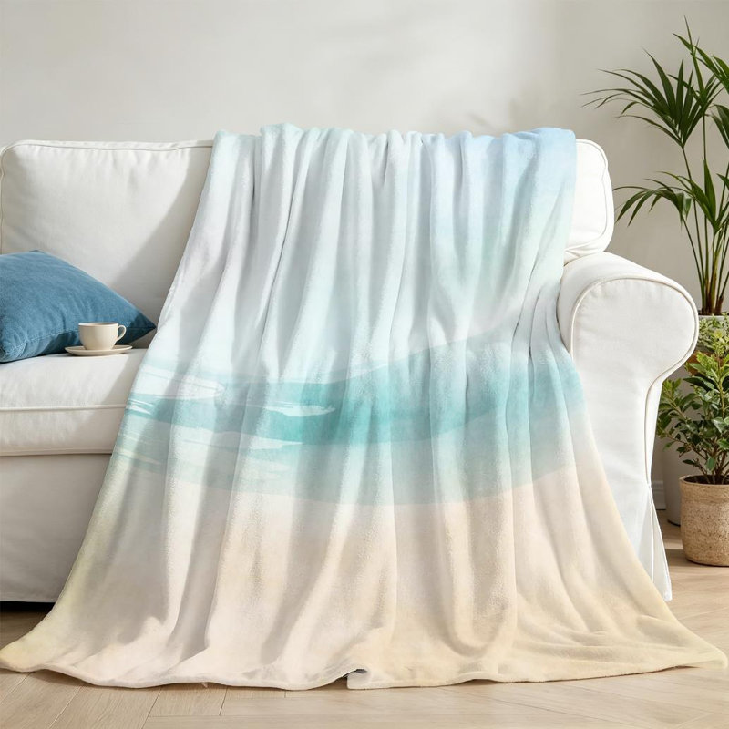 Jeté en molleton bleu ultra doux, Jeté 50 po x 60 po
