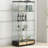 Modern Glass Display Cabinet With 4 Tempered Glass Bookshelf,natural-1270436243