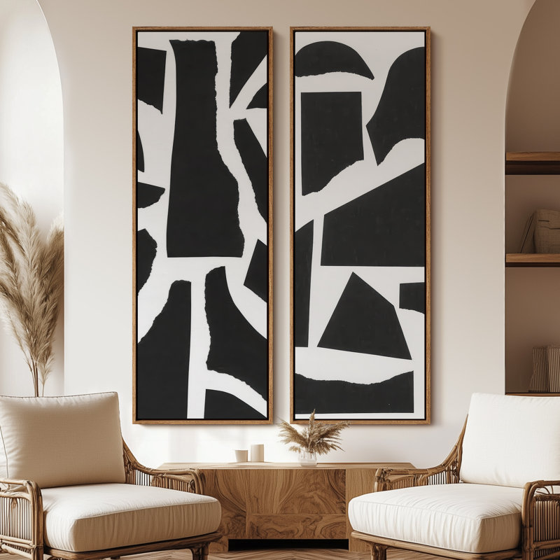 «Vintage Landscape Wall Art», ensemble de 2 toiles encadrées 20 x 60 pouces, Naturel