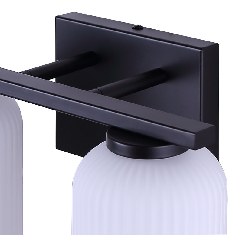 Éclairage pour meuble-lavabo Brunt, H 8,25 po x l 12,5 po x P 7 po, Noir mat, Deux lumières