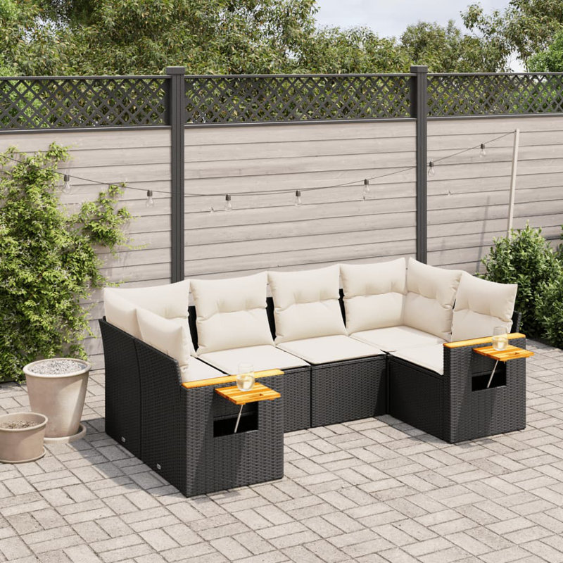 Vidaxl Garden Sofa Set Black, Cream White