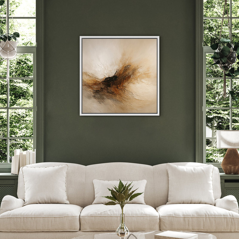 Reproduction d'art encadrée sur toile encadrée pour décoration de salon, H 24,8 po x l 24,8 po, Blanc