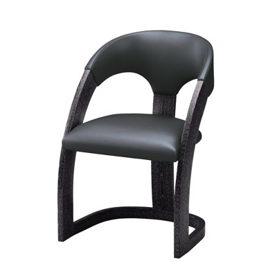 Delia Dining Chair-Ebony Cerused Leather