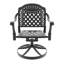All-Weather 7 repas avec 6 chaises pivotantes et table ronde de 48,03 po, structure en aluminium noir, confortable pour les rassemblements extérieurs: aluminium, espaces