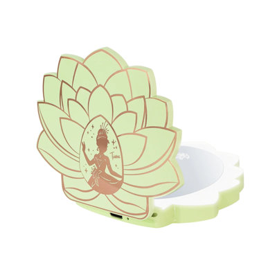 Tiana Lotus Portable LED Compact Mirror For Purse, Lighted Travel Makeup Mirror With 3X Magnification