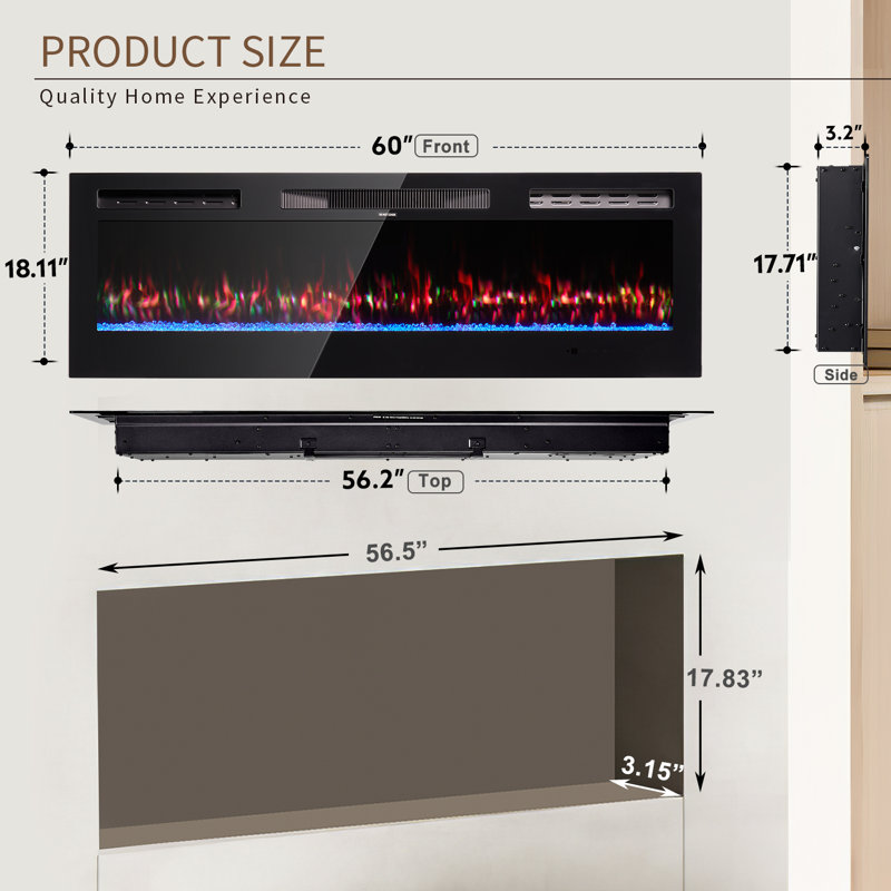 Knezova 60'' W Paint Electric Fireplace