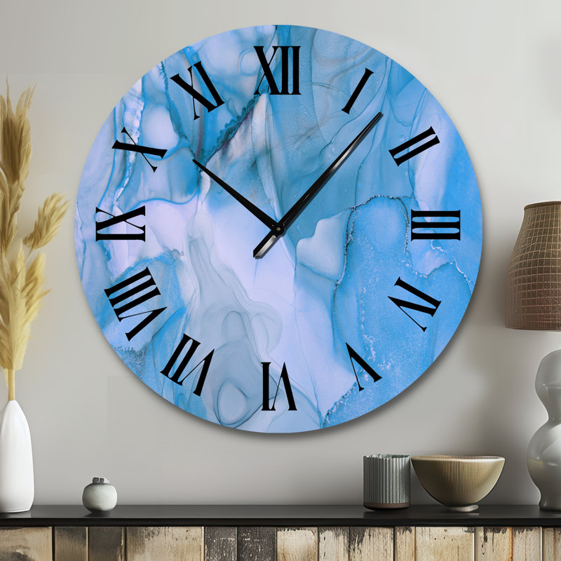 Horloge murale Tender, Grand, Turquoise / noir