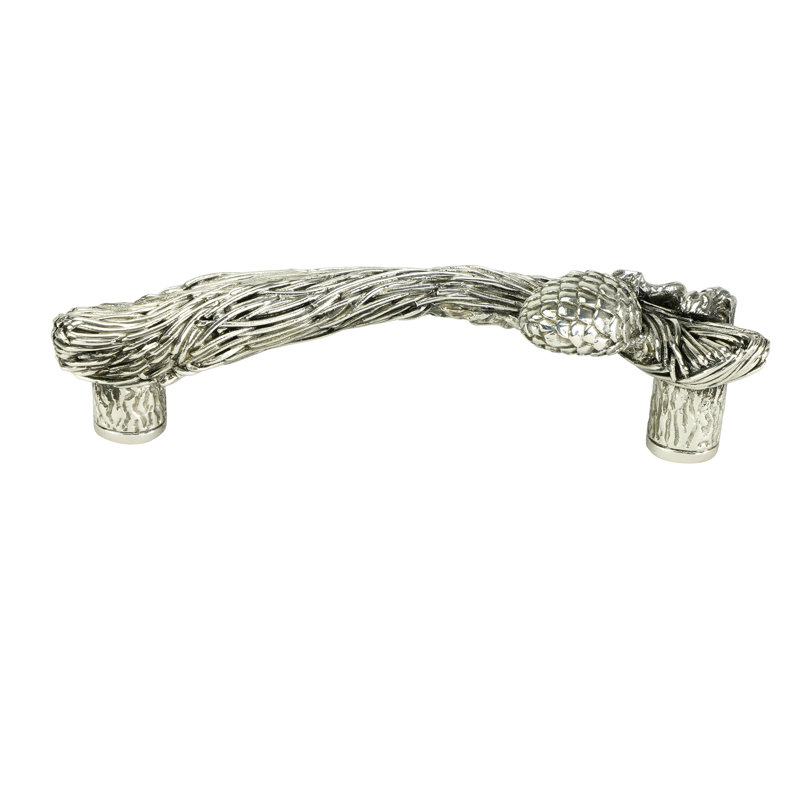 ARTS & CRAFT PINECONE PULL IN FRENCH PLATE, Silver