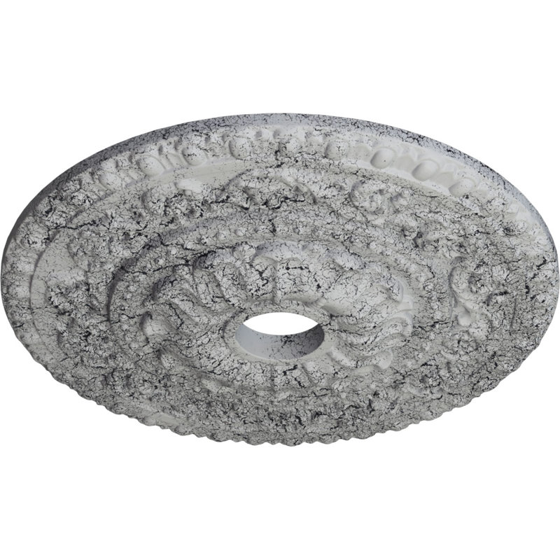 Médaillon de plafond 23 1/2 "x 3 1/2" x P 2 1/8 "(convient aux auvents jusqu'à 3 1/2"), Blanc craquelé ultra pur