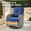 Ensemble 3 pièces de chaises de patio berçantes pivotantes en osier toutes saisons avec coussins et table d'appoint-655545794