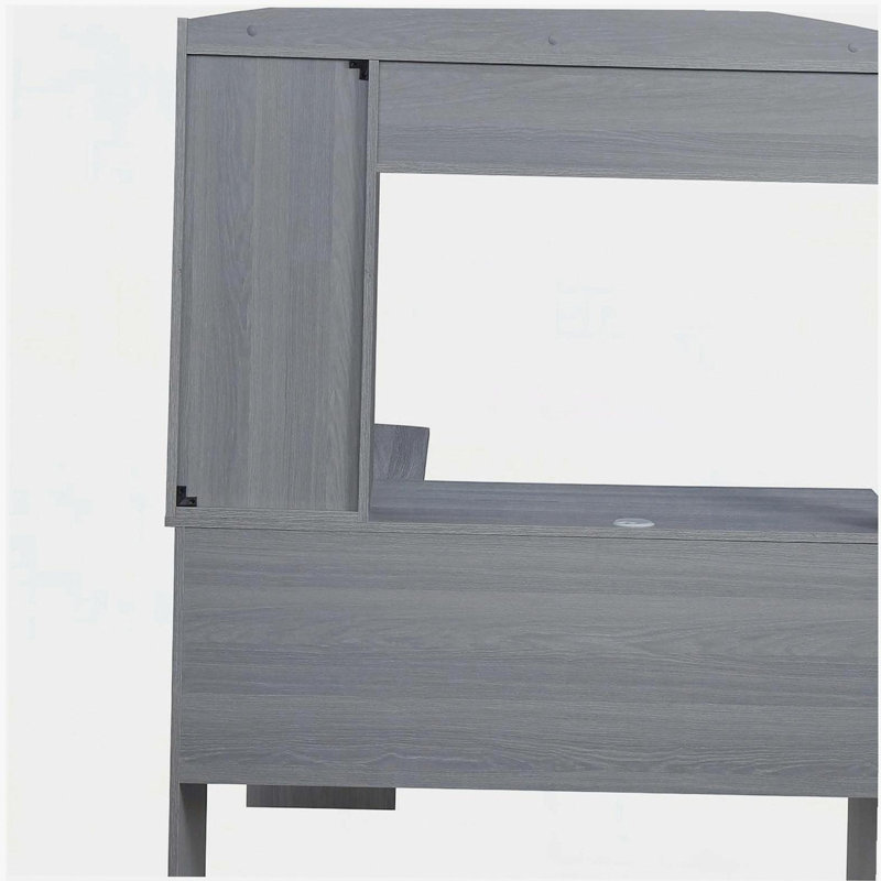 Bureau moderne en L gris