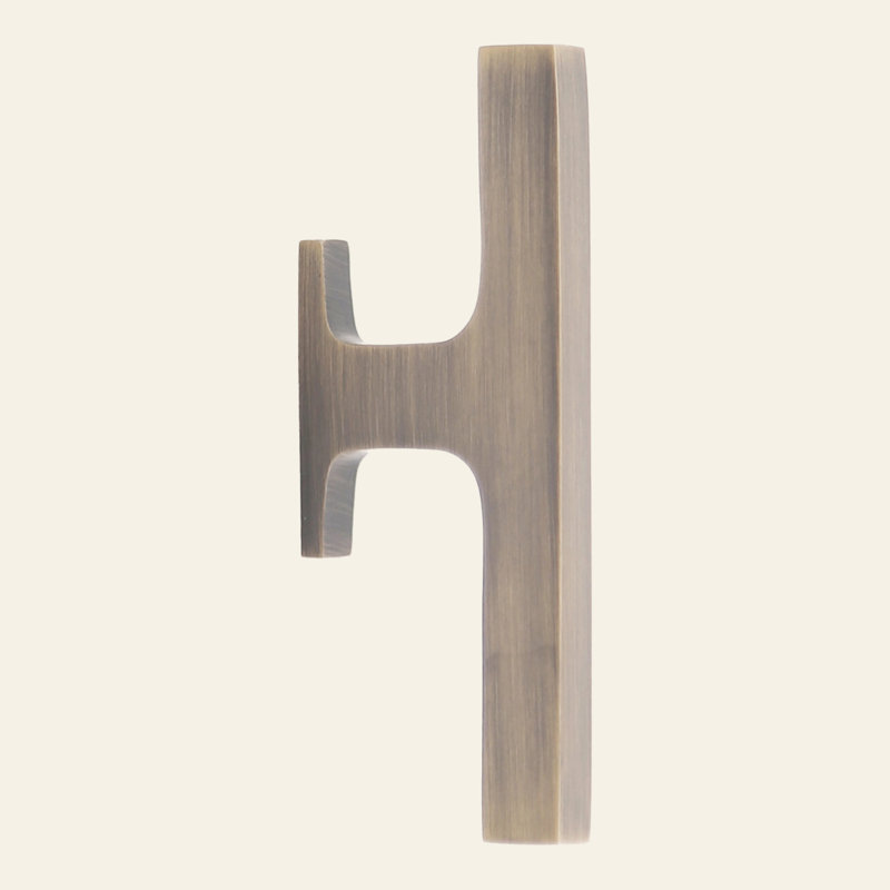 Madelyn Carter Gabrielle Solid Brass Offset Cabinet Pull - Finger Pull, Antique Brass